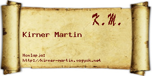 Kirner Martin névjegykártya